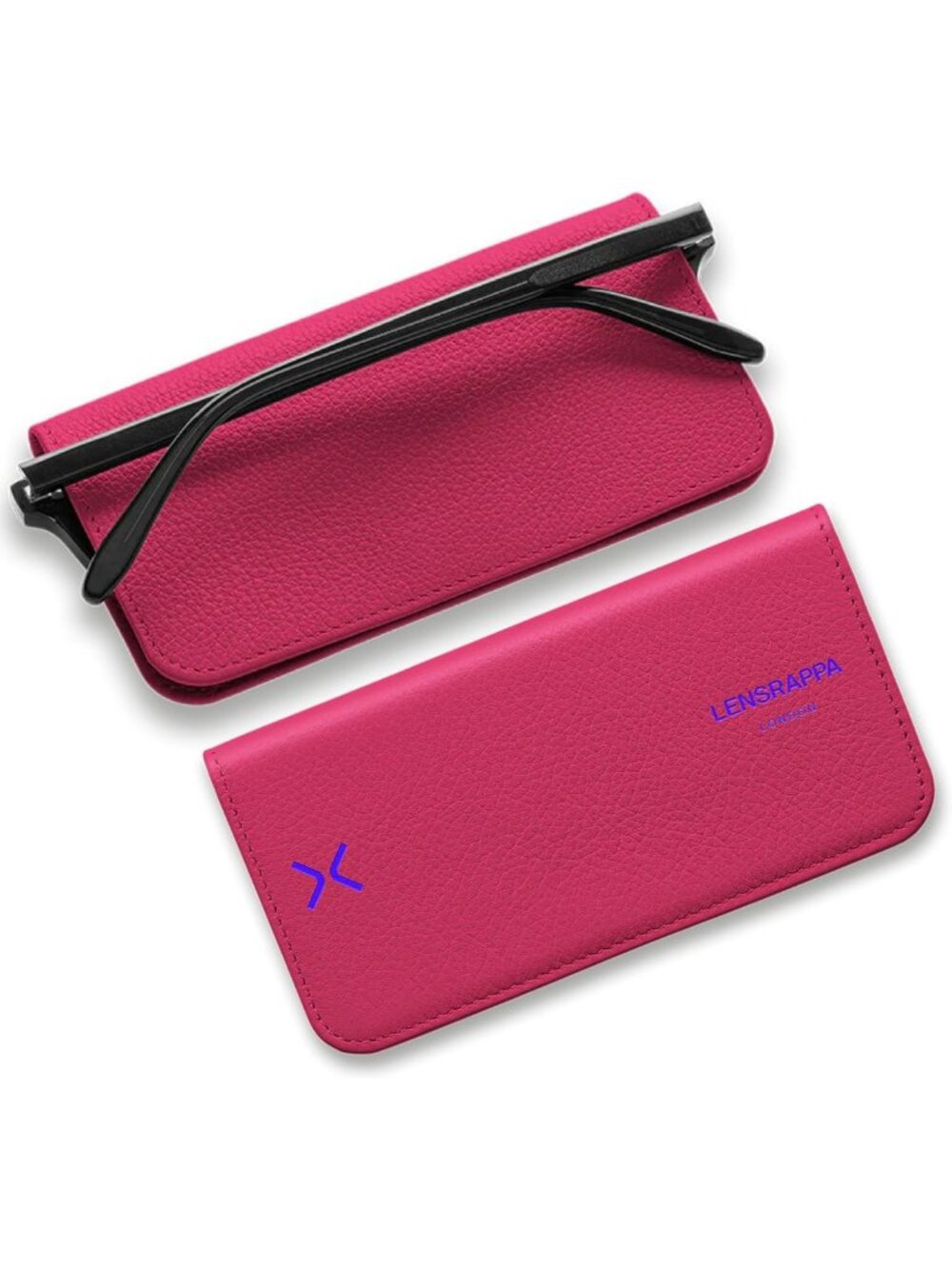Handmade Slim Leather Glasses Case | Full-Grain Eyewear Wrap with Magnetic